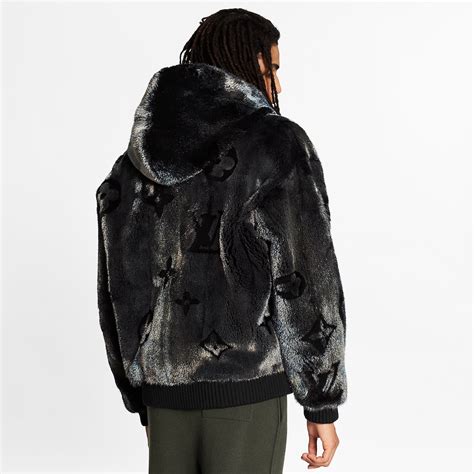 lv mink fur hoodie|Monogram Mineral Mink Fur Zipped Hoodie .